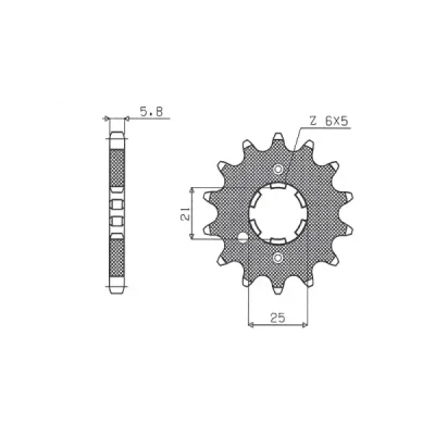 Zębatka przednia stal SUNSTAR 520 z.14 SUNF315-14