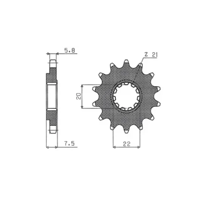 Zębatka przednia stal SUNSTAR 520 z.13 SUNF312-13