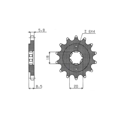 Zębatka przednia 2046 14 Honda CMX 250 87-05 łańcuch 520 - SUNSTAR