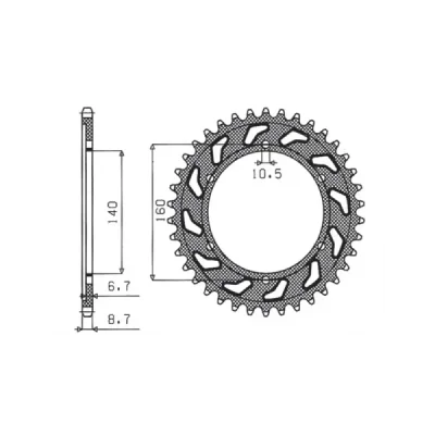 Zębatka tylna 502 44 stal Kawasaki GPX 750R, GPZ 750/900/1100, ZRX/ZZR 1100 łańcuch 530 - SUNSTAR Zębatka tylna 502 44 stal Kawasaki GPX 750R, GPZ 750/900/1100, ZRX/ZZR 1100 łańcuch 530 - SUNSTAR