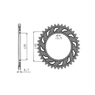 Zębatka tylna 865 45 stal Yamaha FZR 600 '92-'93 łańcuch 530 - SUNSTAR Zębatka tylna 865 45 stal Yamaha FZR 600 '92-'93 łańcuch 530 - SUNSTAR