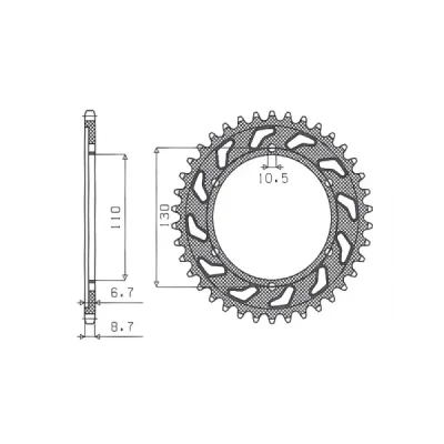 Zębatka tylna 241 39 stal Yamaha XJR 1300 '04-'06, MT-01 '05-'11 łańcuch 530 - SUNSTAR Zębatka tylna 241 39 stal Yamaha XJR 1300 '04-'06, MT-01 '05-'11 łańcuch 530 - SUNSTAR