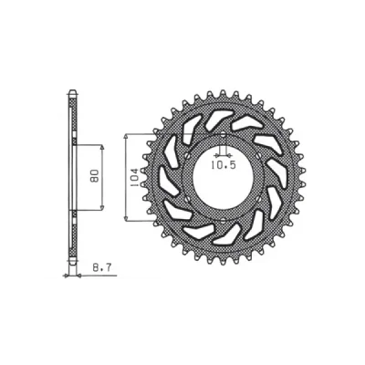 Zębatka tylna 488 40 stal łańcuch 530 kompatybilna z Kawasaki KZ 650 SR 77-80, Z 500B3 81, Z 400F 83-85 - SUNSTAR Zębatka tylna 488 40 stal łańcuch 530 kompatybilna z Kawasaki KZ 650 SR 77-80, Z 500B3 81, Z 400F 83-85 - SUNSTAR