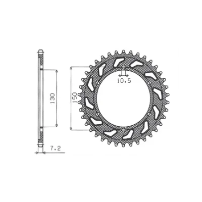 Zębatka tylna 300 49 stal łańcuch 525 do Honda XRV 650 Africa Twin 1988-1990 PD03 - SUNSTAR Zębatka tylna 300 49 stal łańcuch 525 do Honda XRV 650 Africa Twin 1988-1990 PD03 - SUNSTAR