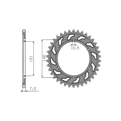 Zębatka tylna 4433 45 stal CAGIVA 650 RAPTOR 01-07 łańcuch 525 - SUNSTAR Zębatka tylna 4433 45 stal CAGIVA 650 RAPTOR 01-07 łańcuch 525 - SUNSTAR