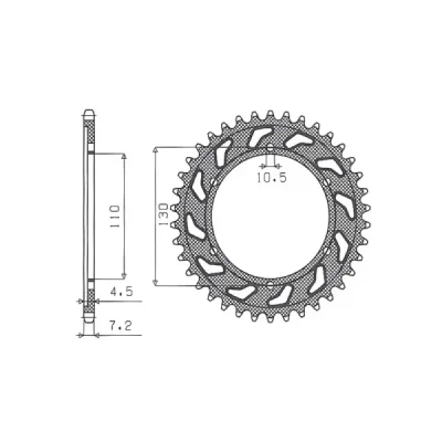 Zębatka tylna 4385 48 stal 525 +3 Yamaha R6 06-15, MT-09 14-15, Tenere WORLD RAID 700 19-23, Suzuki GSXR 750 11-15 - SUNSTAR