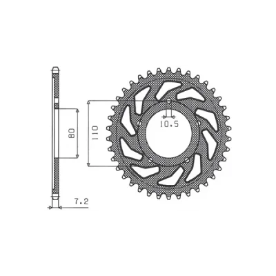 Zębatka tylna 4350 44 stal Honda VT 600C Shadow '90-'07 łańcuch 525 JTR1332.44 - SUNSTAR Zębatka tylna 4350 44 stal Honda VT 600C Shadow '90-'07 łańcuch 525 JTR1332.44 - SUNSTAR