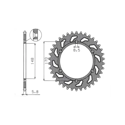 Zębatka tylna 804 42 stal łańcuch 520 Suzuki DR 600 (85-89), DR 650 (90-95) - SUNSTAR Zębatka tylna 804 42 stal łańcuch 520 Suzuki DR 600 (85-89), DR 650 (90-95) - SUNSTAR