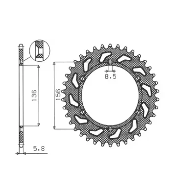 SUNSTAR Koło łańcuchowe (zębatka) SUNSTAR Koło łańcuchowe (zębatka)