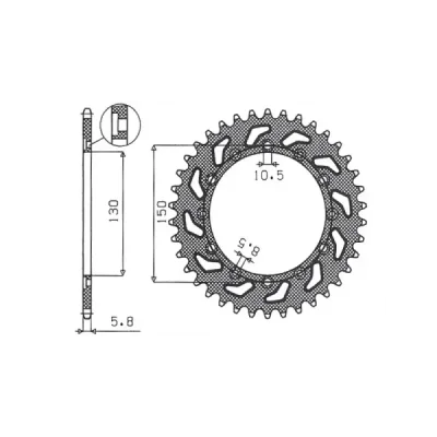 Zębatka tylna 236 48 / 245 48 stalowa Honda NX 650 95-01, Yamaha XJ 6 09-15, Yamaha WR 250R 08-10 łańcuch 520 - SUNSTAR