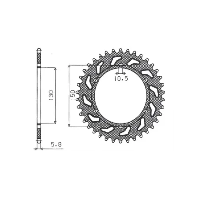 Zębatka tylna 236 45 stal Honda NX 650 '88-'90, FMX 650 '05-'08, XR 600 88-90 łańcuch 520 JTR245/3.45 - SUNSTAR Zębatka tylna 236 45 stal Honda NX 650 '88-'90, FMX 650 '05-'08, XR 600 88-90 łańcuch 520 JTR245/3.45 - SUNSTAR