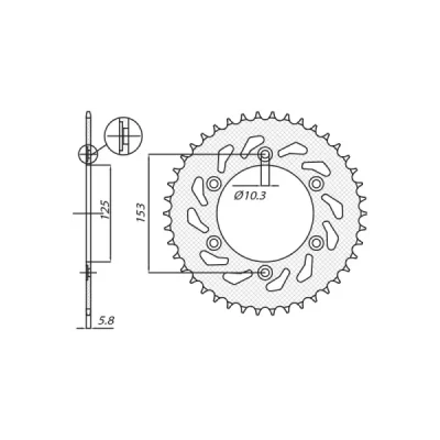 Zębatka tylna 288 45 stal Honda XR 650L '93-'15, XR 600R '91-'00 - SUNSTAR Zębatka tylna 288 45 stal Honda XR 650L '93-'15, XR 600R '91-'00 - SUNSTAR
