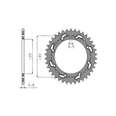 SUNSTAR Koło łańcuchowe (zębatka) SUNSTAR Koło łańcuchowe (zębatka)