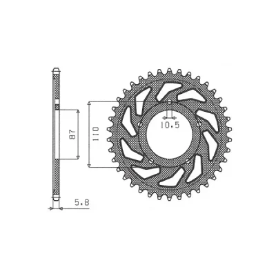 Zębatka tylna stal SUNSTAR 520 z.39 SUNR1-3383-39 Zębatka tylna stal SUNSTAR 520 z.39 SUNR1-3383-39