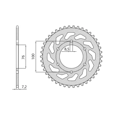 Zębatka tylna stal SUNSTAR 428 z.48 SUNR1-2221-48 Zębatka tylna stal SUNSTAR 428 z.48 SUNR1-2221-48
