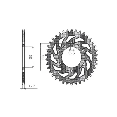 Zębatka tylna 468 46 stal Kawasaki BN 125 Eliminator 98-09 łańcuch 428 - SUNSTAR Zębatka tylna 468 46 stal Kawasaki BN 125 Eliminator 98-09 łańcuch 428 - SUNSTAR