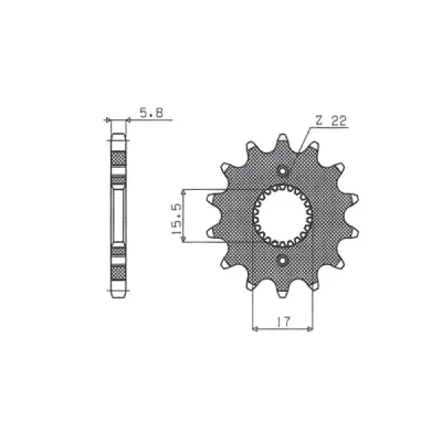 Zębatka przednia 332 15 Honda CR 80/85 1986-2007 łańcuch 420 - SUNSTAR Zębatka przednia 332 15 Honda CR 80/85 1986-2007 łańcuch 420 - SUNSTAR