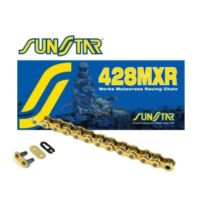 Łańcuch napędowy Sunstar 428 MXR 142G otwarty z zapinką złoty (SS428MXR-142G)