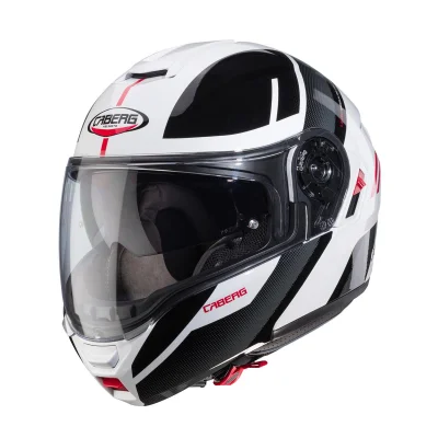 Kask szczękowy Levo X Manta biały/szary/czarny/czerwony M pinlock - Caberg