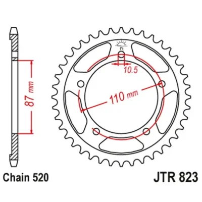Zębatka tylna stal JT 520 z.39 JTR823,39ZBK Zębatka tylna stal JT 520 z.39 JTR823,39ZBK