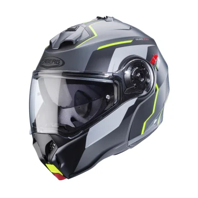 Kask szczękowy flip-up Duke Evo Move szary mat/czarny/żółty fluo L pinlock - Caberg Kask szczękowy flip-up Duke Evo Move szary mat/czarny/żółty fluo L pinlock - Caberg