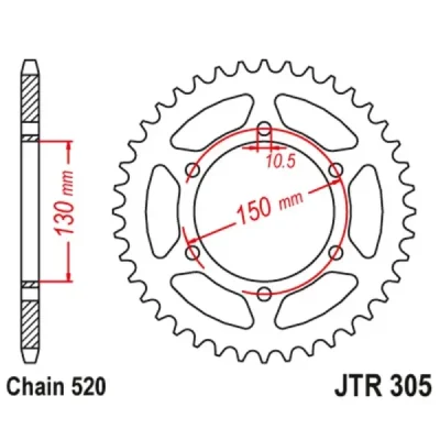 Zębatka tylna (JTR305.46ZBK)