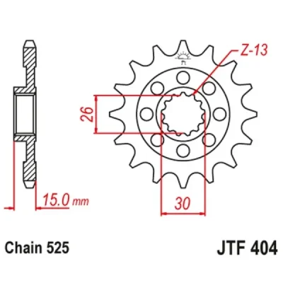 Zębatka przednia stal JT 525 z.17 JTF404,17RB Zębatka przednia stal JT 525 z.17 JTF404,17RB