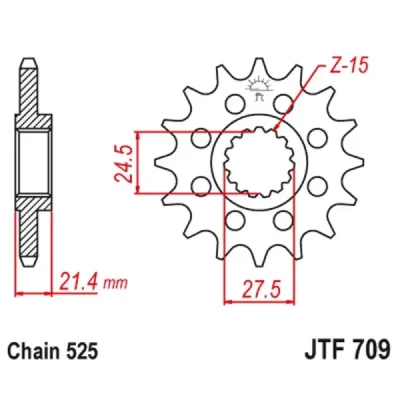 Zębatka przednia JT F709-16RB, 16Z, rozmiar 525 z tłumikiemAlternatywnie: 7260946 Zębatka przednia JT F709-16RB, 16Z, rozmiar 525 z tłumikiemAlternatywnie: 7260946