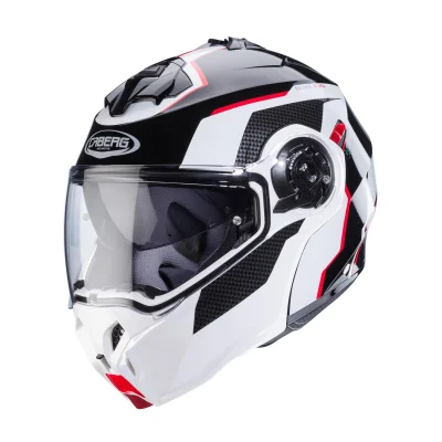 Kask szczękowy flip-up Duke Evo Move czarny/biały/czerwony L pinlock - Caberg Kask szczękowy flip-up Duke Evo Move czarny/biały/czerwony L pinlock - Caberg