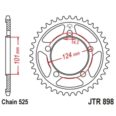 Zębatka tylna stal JT 525 z.41 JTR898,41ZBK Zębatka tylna stal JT 525 z.41 JTR898,41ZBK