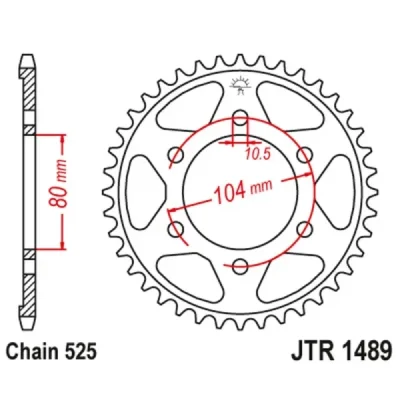 Zębatka tył stalowa JT , 39z rozmiar 525 (JTR1489.39) Zębatka tył stalowa JT , 39z rozmiar 525 (JTR1489.39)