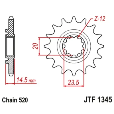 Zębatka przód JT , 13z rozmiar 520 z tłumikiem drgań (JTF1345.13RB) Zębatka przód JT , 13z rozmiar 520 z tłumikiem drgań (JTF1345.13RB)