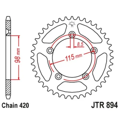 Jt Zębatka Tylna 4552 50 Ktm Sx 60/65 '98-'21 (455250Jt) (Łańc. 420) Czarny Jt Zębatka Tylna 4552 50 Ktm Sx 60/65 '98-'21 (455250Jt) (Łańc. 420) Czarny