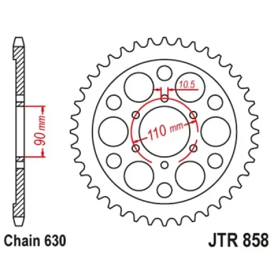 Zębatka tył stalowa JT , 35z rozmiar 630 (JTR858.35) Zębatka tył stalowa JT , 35z rozmiar 630 (JTR858.35)