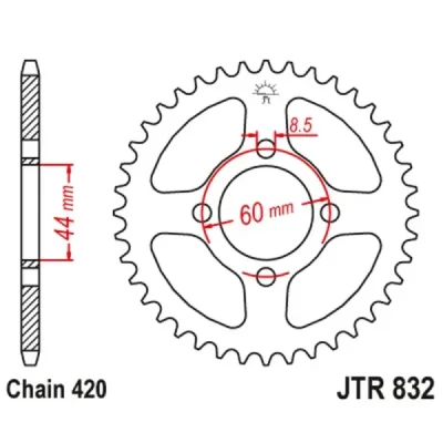 Jt Zębatka Tylna 832 40 Yamaha Fs1 Dx/Ea/Se, Mx 80 '80-82, Ty 80, Dt 80 '77-83 (83240Jt) (Łańc. 420) Na Zamówienie