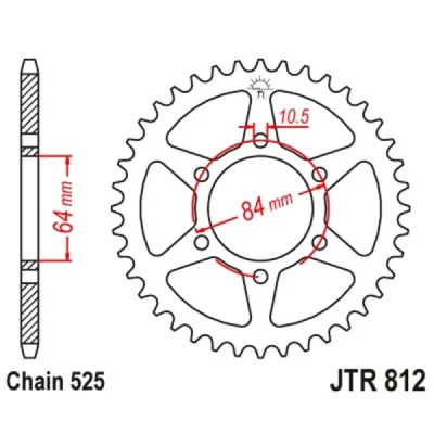 Zębatka tył stalowa JT , 41z rozmiar 525 (JTR812.41) Zębatka tył stalowa JT , 41z rozmiar 525 (JTR812.41)