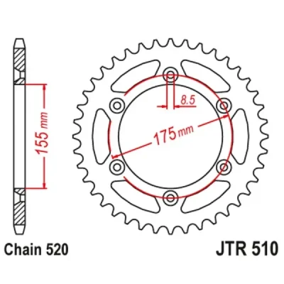 JTSPROCKETS Koło łańcuchowe (zębatka) JTSPROCKETS Koło łańcuchowe (zębatka)