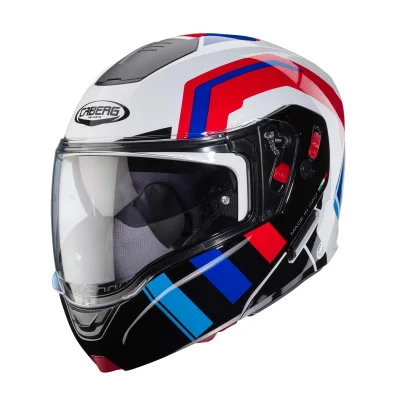 Kask szczękowy Horus X Road biały/czarny/czerwony/niebieski L pinlock - Caberg