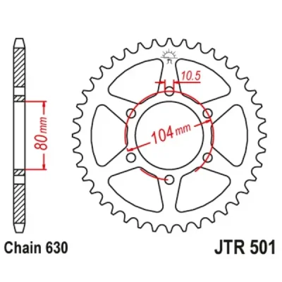 Zębatka tylna (JTR501.39) Zębatka tylna (JTR501.39)