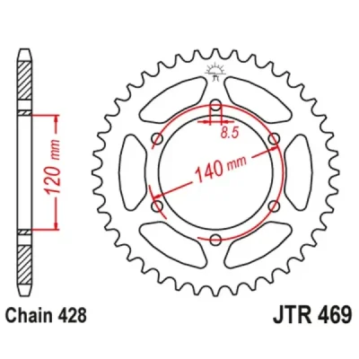 Jt Zębatka Tylna 469 53 Kawasaki Ke 175 '79-83', Kv 175 '81-89' (46953Jt) (Łańc.428) Na Zamówienie Jt Zębatka Tylna 469 53 Kawasaki Ke 175 '79-83', Kv 175 '81-89' (46953Jt) (Łańc.428) Na Zamówienie