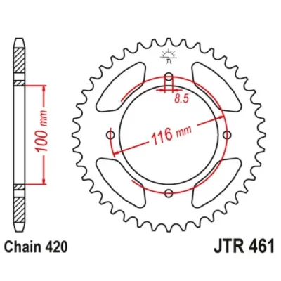 Jt Zębatka Tylna 467 47 Kawasaki Kx 80/85 '86-'17 (46747Jt) (Łańc. 420) Jt Zębatka Tylna 467 47 Kawasaki Kx 80/85 '86-'17 (46747Jt) (Łańc. 420)