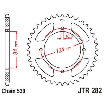 Jt Zębatka Tylna 282 36 Honda Cb 500F/K '78-'80 (28236Jt) (Łańc. 530) Jt Zębatka Tylna 282 36 Honda Cb 500F/K '78-'80 (28236Jt) (Łańc. 530)