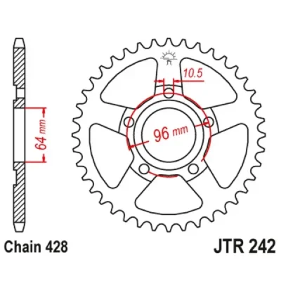 Jt Zębatka Tylna 242 50 Honda Xl 125 R '82-87' (24250Jt) (Łańc. 428)