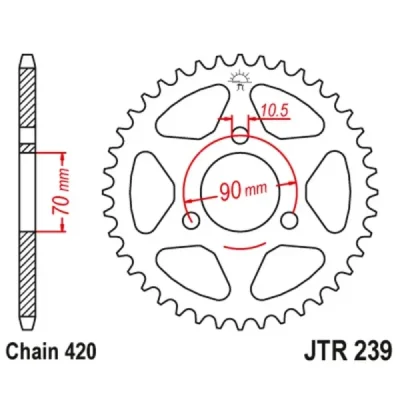 Zębatka tylna stal JT 420 z.44 JTR239,44 Zębatka tylna stal JT 420 z.44 JTR239,44