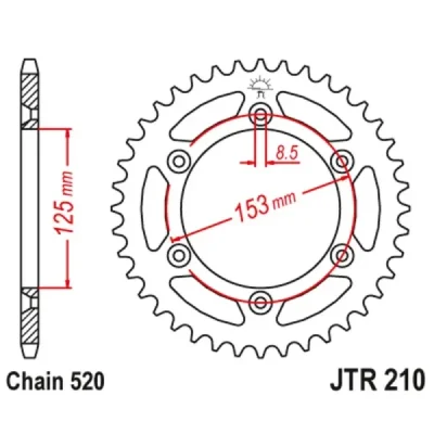 Jt Zębatka Tylna 289 55 Honda Cr/Crf '83-'25 (28955Jt) (Łańc. 520) Jt Zębatka Tylna 289 55 Honda Cr/Crf '83-'25 (28955Jt) (Łańc. 520)