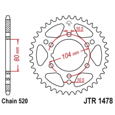 JTSPROCKETS Koło łańcuchowe (zębatka) JTSPROCKETS Koło łańcuchowe (zębatka)
