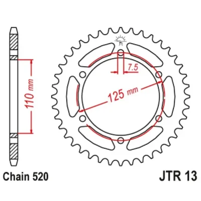 JTSPROCKETS Koło łańcuchowe (zębatka) JTSPROCKETS Koło łańcuchowe (zębatka)
