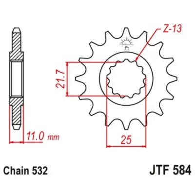 Zębatka przednia JT F584-15, 15Z, rozmiar 532 Zębatka przednia JT F584-15, 15Z, rozmiar 532