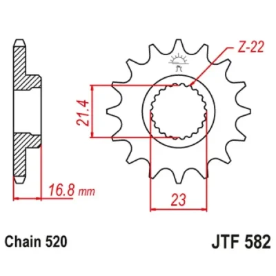 Zębatka przednia JT F582-15, 16Z, rozmiar 520 Zębatka przednia JT F582-15, 16Z, rozmiar 520