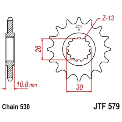 Zębatka przednia JT F579-14, 14Z, rozmiar 530 Zębatka przednia JT F579-14, 14Z, rozmiar 530